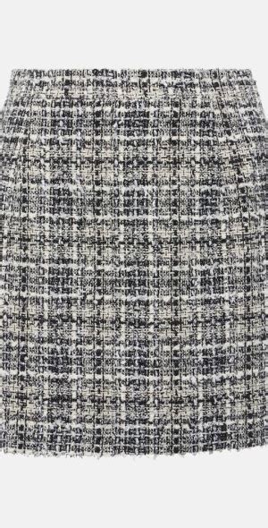 Alessandra Rich Checked Lam Tweed Miniskirt