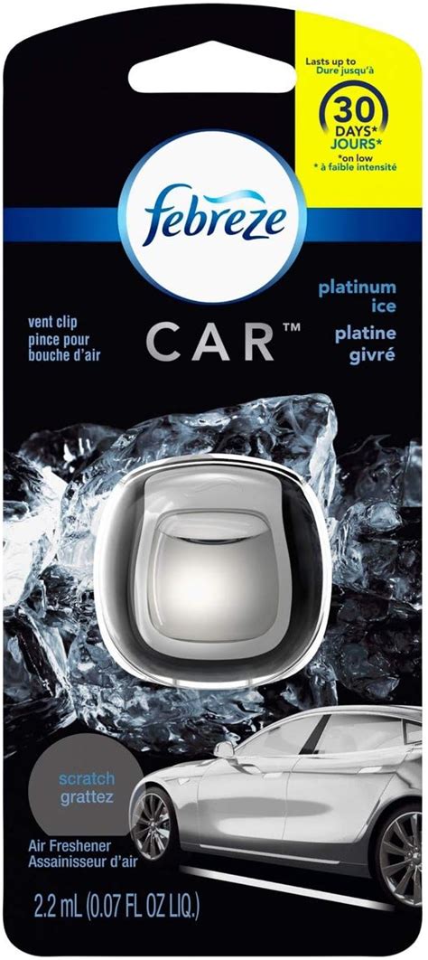 Febreze Platinum Ice Car Air Freshener Vent Clips Ct Air Fresheners