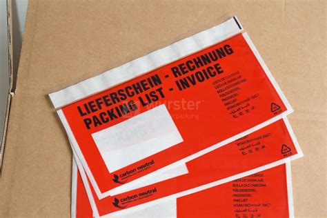 Begleitpapiertaschen Transportverpackungen Wurster Druck