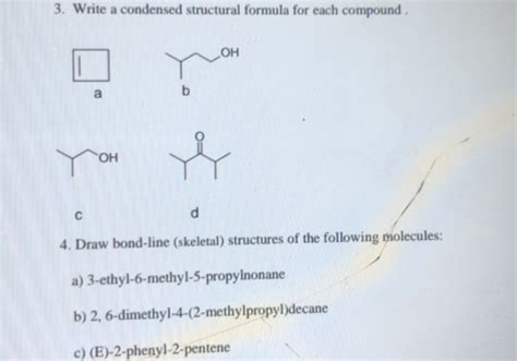 3 Write A Condensed Structural Formula For StudyX