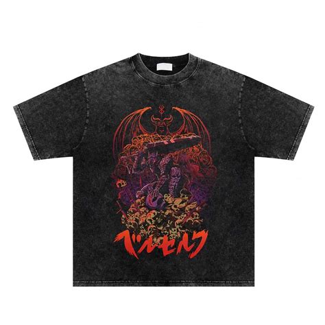 Streetwear Oversized Casual T Shirts Anime Berserk Graphic Cotton Retro