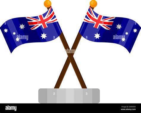 Bandera australiana ilustración vector sobre fondo blanco Imagen