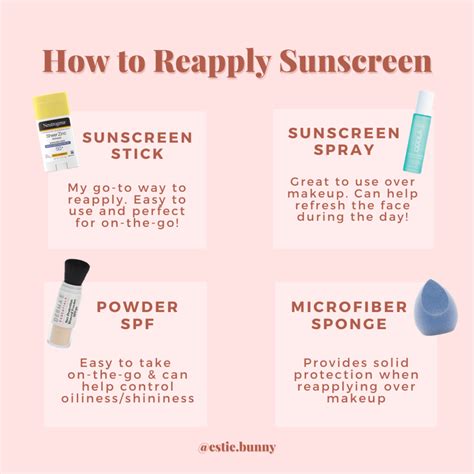 reapply sunscreen  easy methods estie bunny