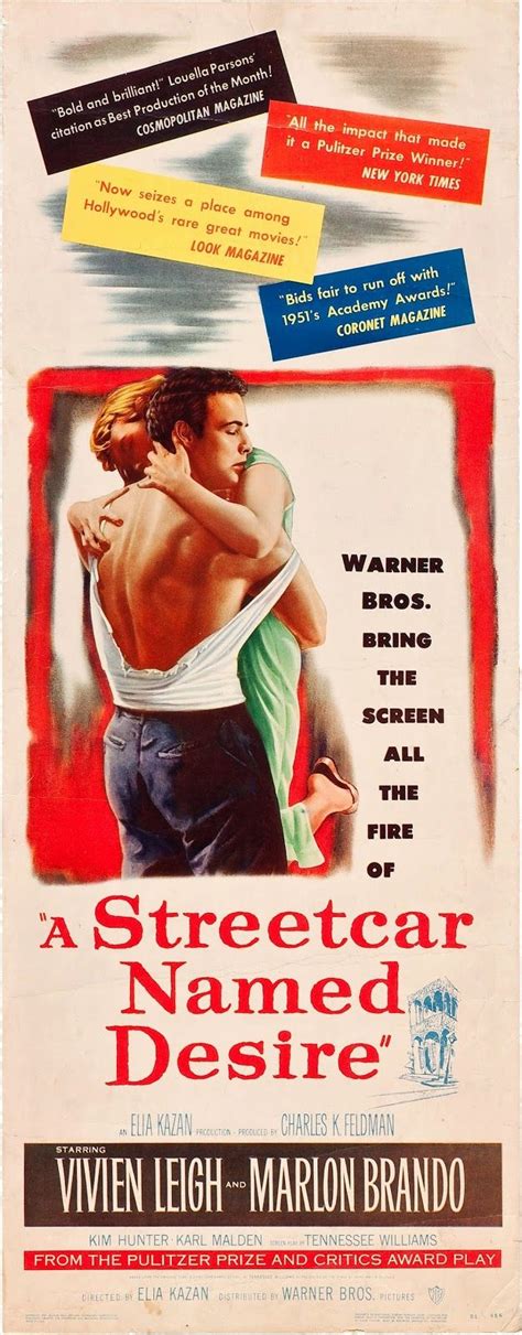 A Movie Poster For A Street Car Named Destre With Two Men Hugging Each