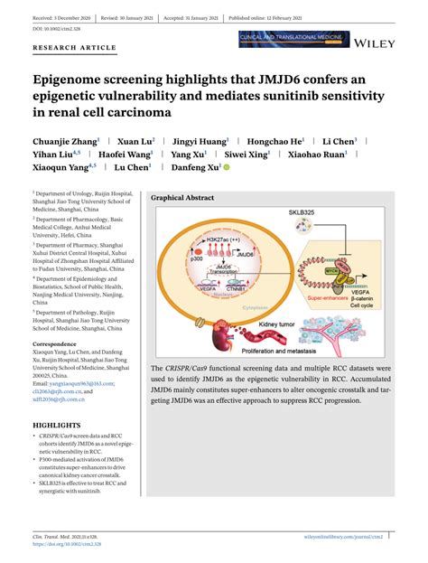 Pdf Epigenome Screening Highlights That Jmjd Confers An Epigenetic