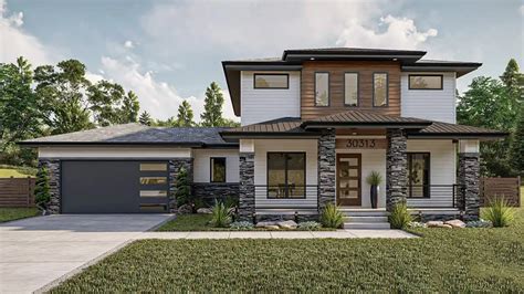 Contemporary House Plan - 3 Bedrooms, 2 Bath, 2219 Sq Ft Plan 52-656