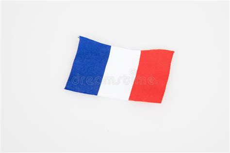 France Flag French Tricolor Little Piece Of Fabric On White Background