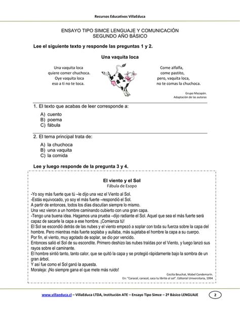 Ensayo Tipo Simcelenguaje2basicogratuito Pdf