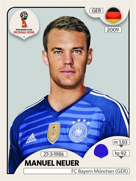 Manuel Nouer Alemania Panini Fifa World Cup Russia 2018 Copa Do