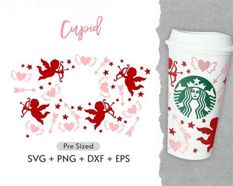 Oz Cupid Hot Cup Svg Full Wrap Svg Kiss Svg Love Svg Valentines Day Svg Pre Sized Hot Cup