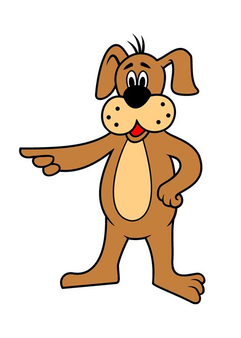 Cartoon Dog Standing and pointing. Vector clipart isolated on white ...