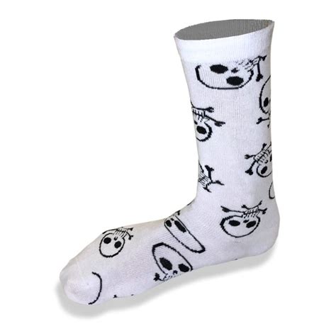 Meia Cano Longo Branca De Algod O Caveira Hoahi Gal Lingerie Calcinhas Suti S Cuecas