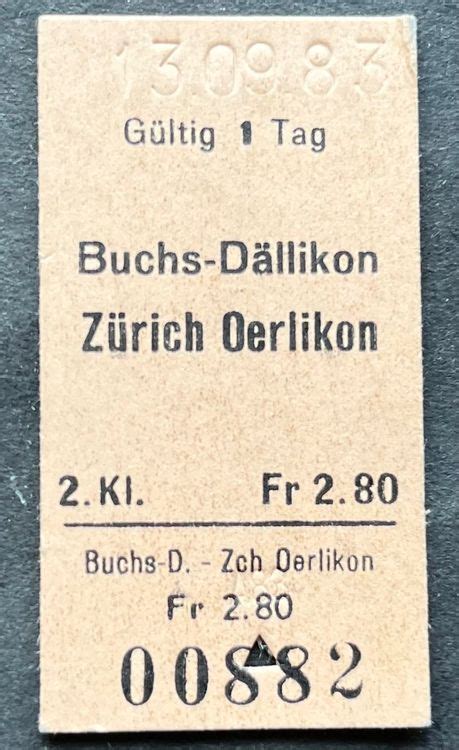 Buchs Dällikon Zürich Oerlikon Billett 1983 Kaufen auf Ricardo