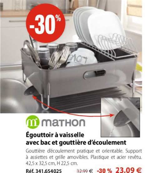 Promo Gouttoir Vaisselle Avec Bac Et Goutti Re D Coulement Chez