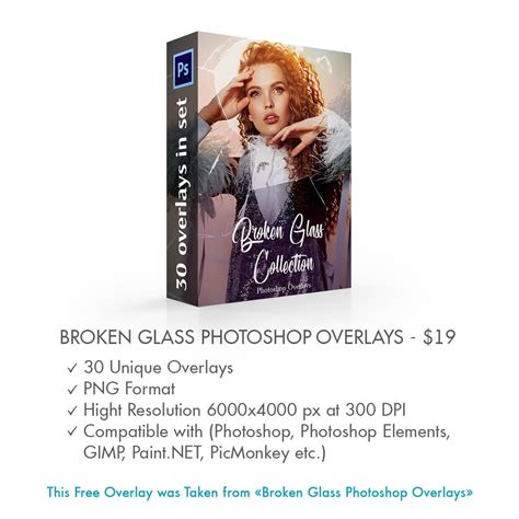 Broken Glass Photoshop Overlay, Photoshop Overlays, Photo Overlay, Photography Overlays, Digital ...