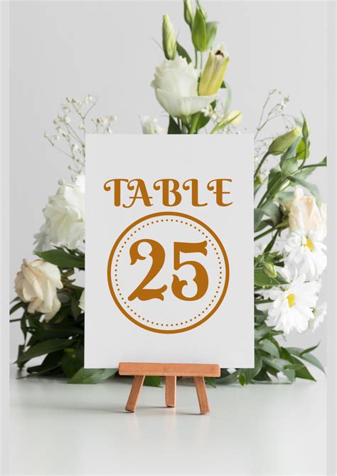 Table Numbers Svg Wedding Table Number Printable Table Etsy