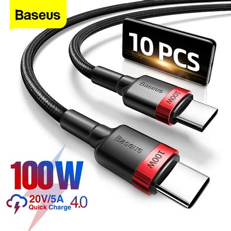 Baseus 100w Usb C To Usbc Cable Pd Fast Charging Cable For Macbook Samsung Xiaomi Phone 2m Quick