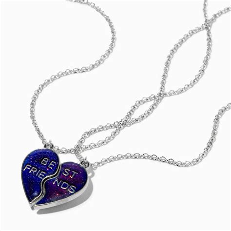 Best Friends Mood Split Heart Necklaces - 2 Pack | Claire's US