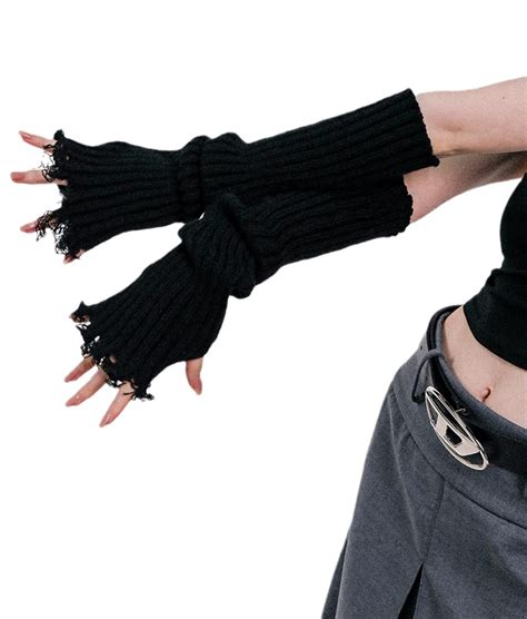 Uraweso Goth Arm Warmers Emo Punk Y K Arm Sleeves Fingerless Gloves