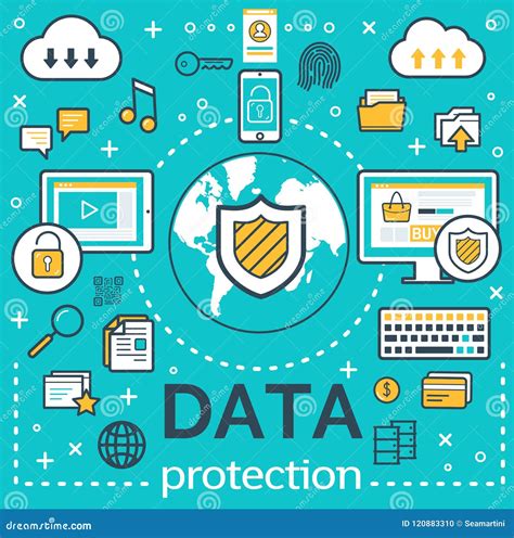 Vector Poster For Internet Data Protection Stock Vector Illustration