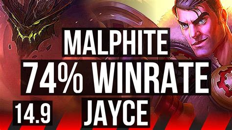 MALPHITE Vs JAYCE TOP 74 Winrate 5 2 8 EUW Grandmaster 14 9