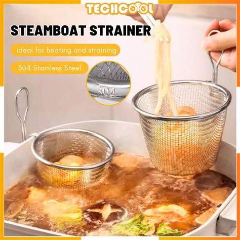 Hot Pot Colander Slotted Spoon Skimmer Food Sieve Steamboat Strain Basket Pasta Basket Stainless