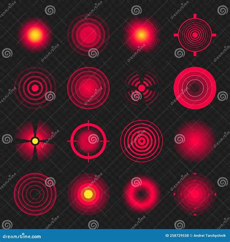 Pain Localization Marks. Painful Area, Aching Spot. Red Circles