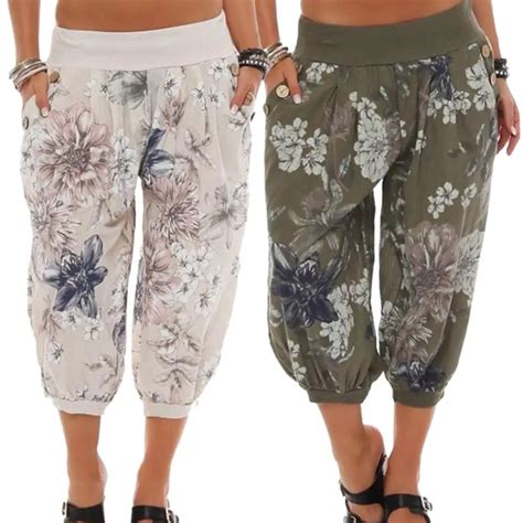 Plus Size Xl Ver O Casuais Cal As Compridas Soltas Baggy Pantalon