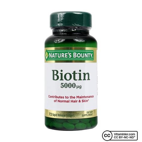 Nature s Bounty Biotin 5000 Mcg 72 Kapsül B Vitaminleri