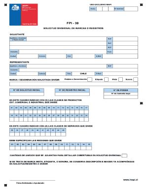 Fillable Online Ion Inapi Solicitud Divisional De Marcas O Registros