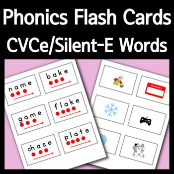 Phonics Flash Cards Decoding CVCe Silent E Literacy Centers