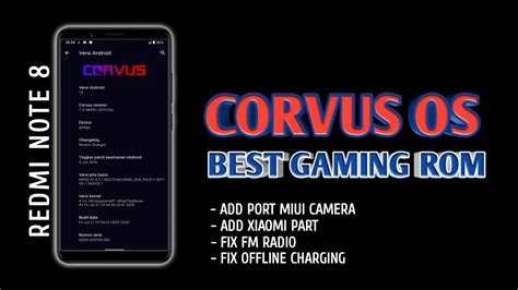 UPDATE CORVUS OS 7 5 OFFICIAL Android 10 Pada Redmi Note 8 Best