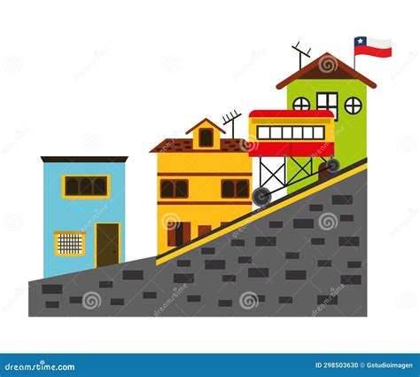 Valparaiso Funicular Illustration Stock Vector Illustration Of Design