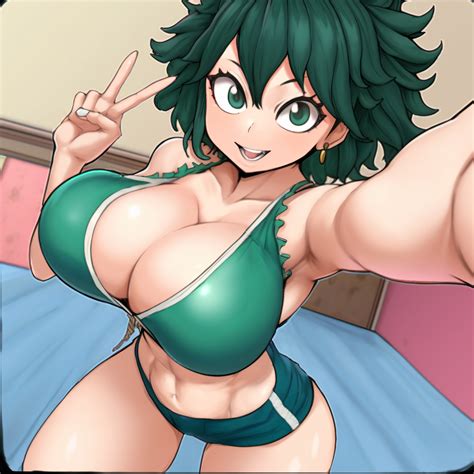 Rule 34 Ai Generated Boku No Hero Academia Female Deku Genderswap Mtf Green Hair Izuku