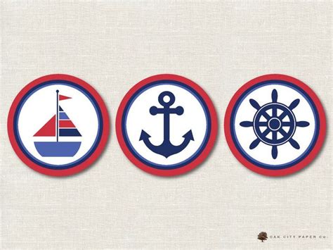 Nautical Cake Topper Beach Cupcake Topper Nautical Cupcake Topper