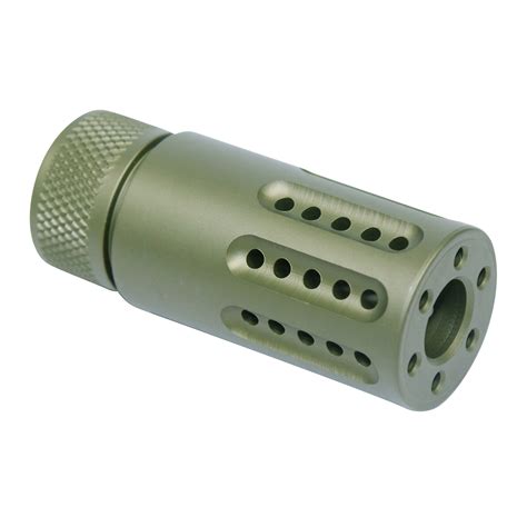 Ar 15 Micro Slip Over Barrel Shroud With Multi Port Muzzle Brake Anodized Green Guntec Usa