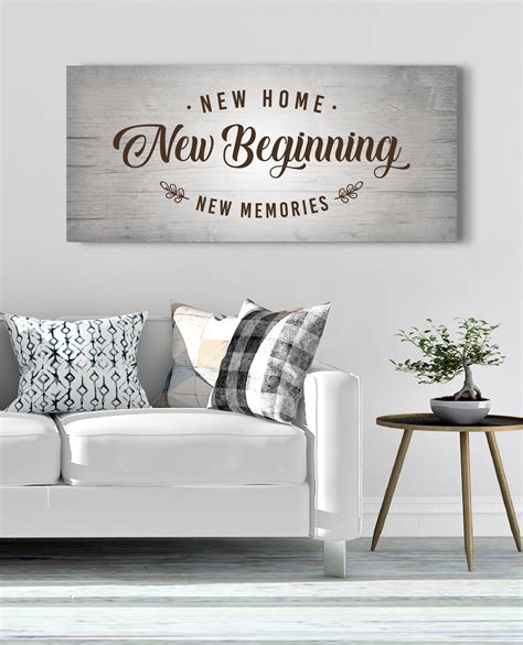 Home Wall Art: New Home New Beginning (Wood Frame Ready To Hang ...