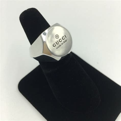 Tom Ford For Gucci Engraved Logo Sterling Silver Signet Ring Catwalk