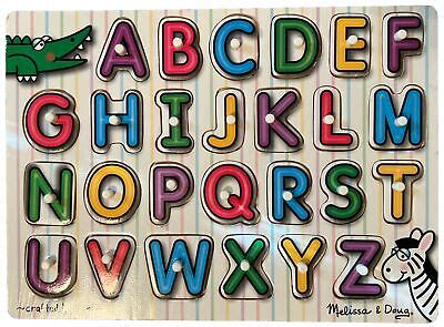 Melissa Doug See Inside Alphabet Wooden Peg Puzzle EBay