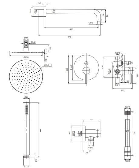 System Prysznicowy Podtynkowy Chrom Y Sysy Xcr Omnires