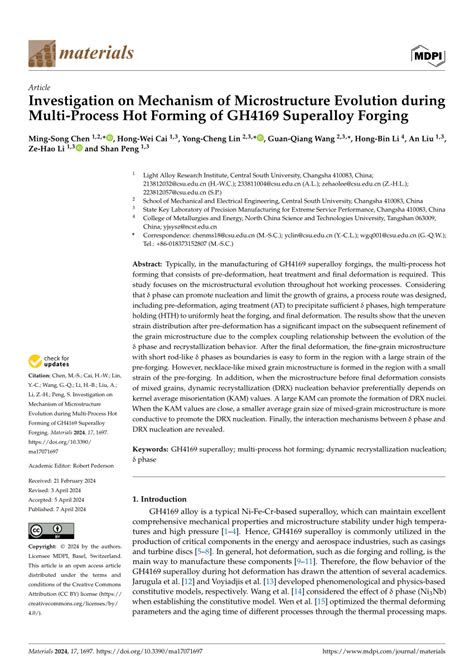 PDF Investigation On Mechanism Of Microstructure Evolution During Multi Process Hot Forming Of