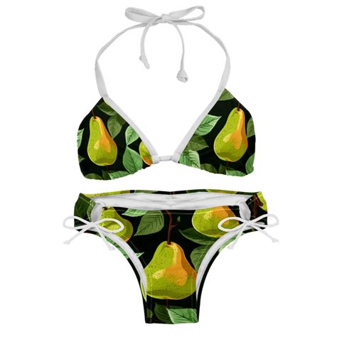Pear Detachable Sponge Adjustable Strap Bikini Set Two Pack Swimsuits