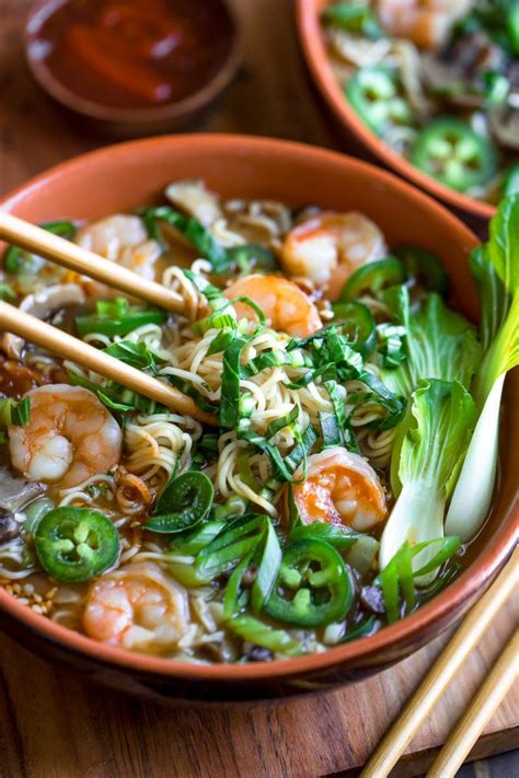 Spicy Shrimp Ramen Bowls Recipe Peas And Crayons