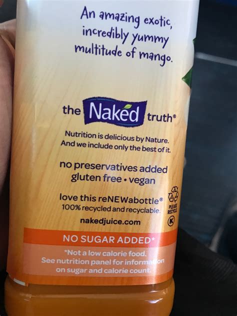 Naked Fruit Smoothie Mighty Mango Calories Nutrition Analysis More Fooducate