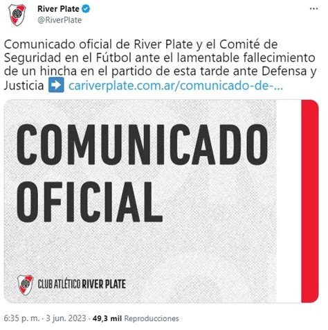 Un Simpatizante Salt Al Vac O El Comunicado De River Tras La Muerte