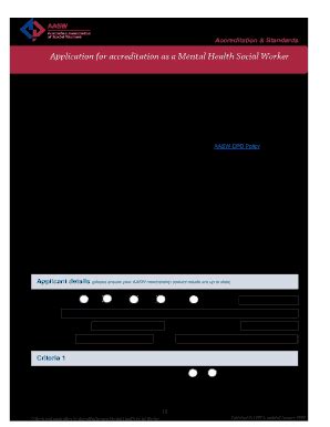 Au Critera And Application For Accreditation As A Mental Health Social