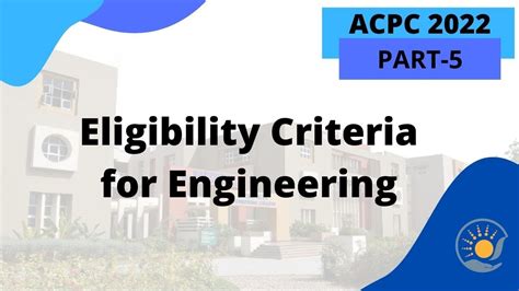 Eligibility Criteria For Engineering Acpc Admissions Acpc