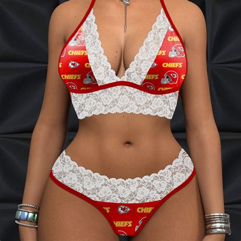Kansas City Chiefs Sexy Lace Lingerie White Lace Lingerie Choose Your Top And Bottom Size Skimpy