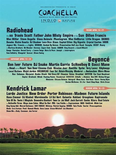 Coachella 2025 Cartel Entradas Y Horarios