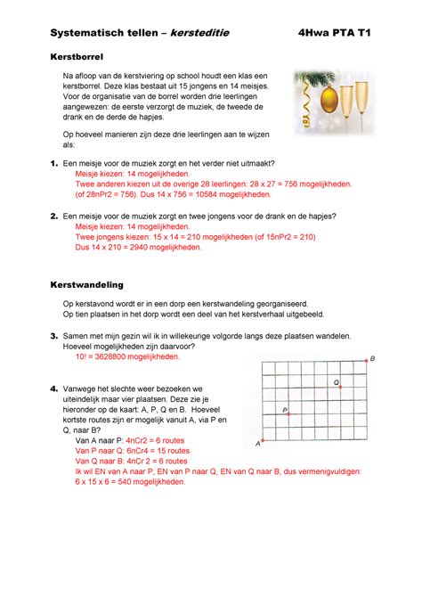 4VWO Oefentoets H1 Systematisch Tellen Uitwerkingen Systematisch